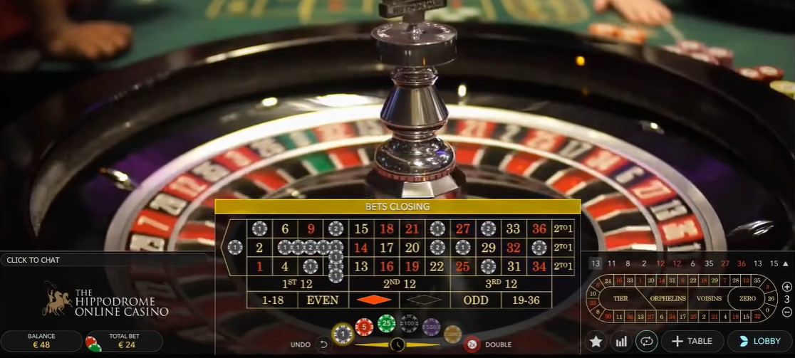 Exemple de jeu de roulette sur Olympe Casino